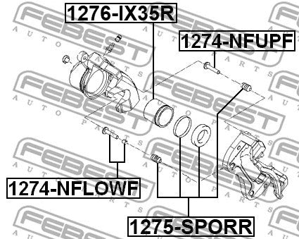Febest Rear Brake Caliper Repair Kit 1275-SPORR