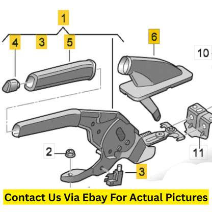 2014 Volkswagen Passat Brake Lever w/ Trim Used OEM 561711303AB Set