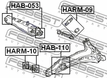 FEBEST 1992-2001 Honda Civic Rear Arm Bushing HAB-110
