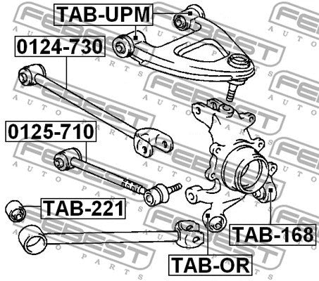 FEBEST 2015 Toyota Tacoma Bearing Bushing Wishbone TAB-OR