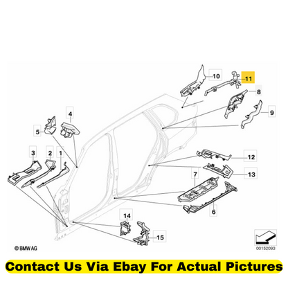 2012 BMW X6 Right & Left F Column D Exterior Molded Trim Panels Used
