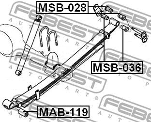 FEBEST MITSUBISHI, HYUNDAI, CHRYSLER REAR SPRING BUSHING - MSB-028