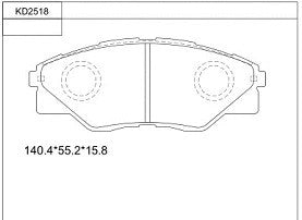 ASIMCO 2005-2015 Toyota Hilux Brake Pad Set, Disc Brake KD2518