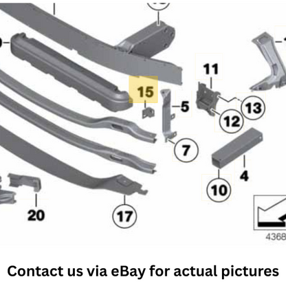 2011–2016 BMW 520i Front Left Bumper Reinforcement Bracket USED OEM 51647247665
