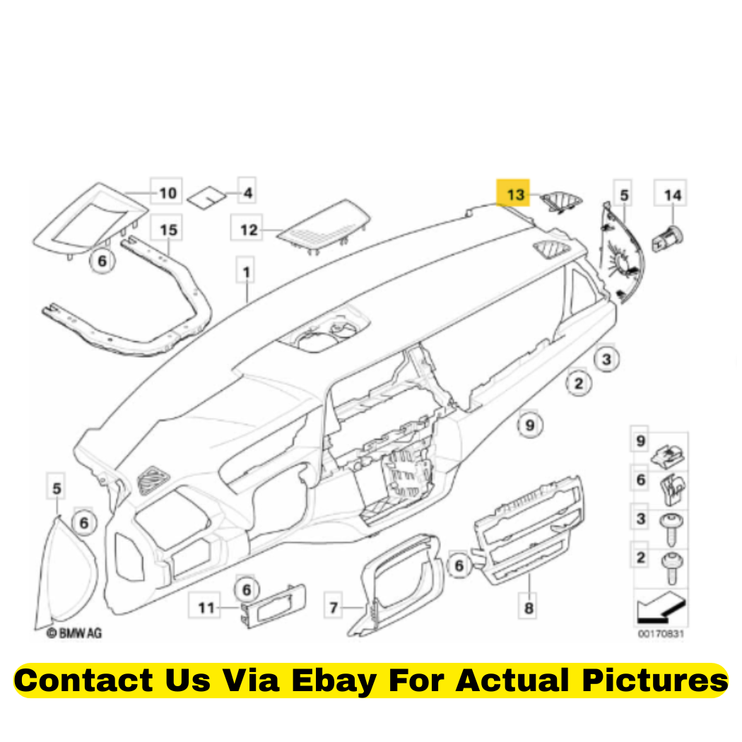 2012 BMW X6 Left Side Window Defroster Cover Used OEM 51456982427