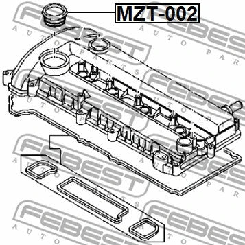 FEBEST 2004-2009 Mazda 3 Seal Oil Filler Cap MZT-002