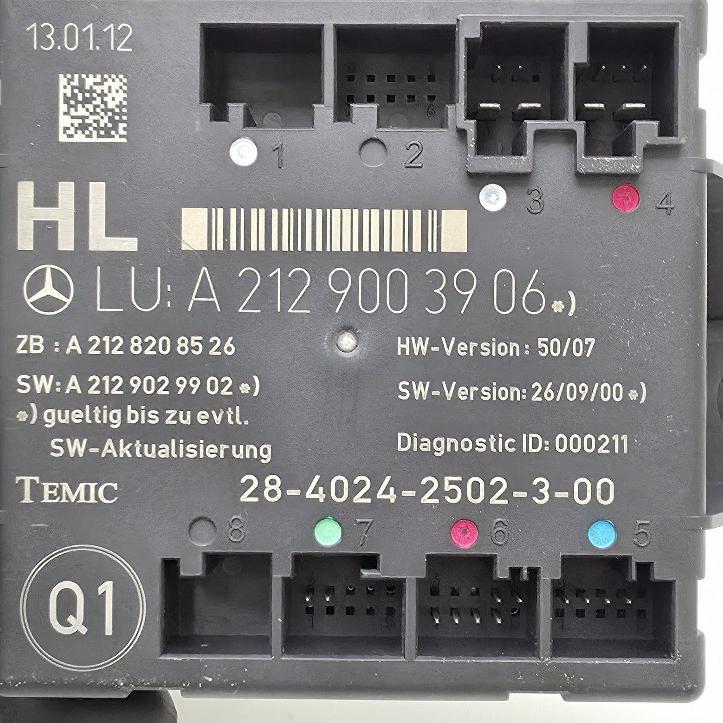 2007-2015 Mercedes-Benz C Rear Left Door Control Unit A2129003906