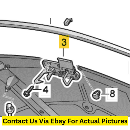 2012 Volkswagen CC Hood (Bonnet) Release & Latch Set Used OEM 3C1823509H