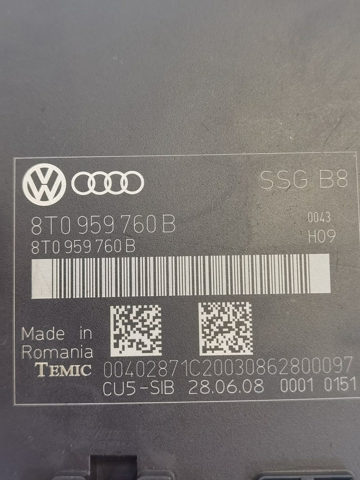 2007-2016 Audi A5 Power Seat Control Module 8T0959760B