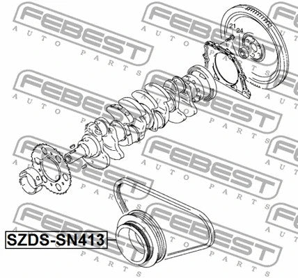 Suzuki Jimny Swift Grand Vitara Crankshaft Pulley FEBEST SZDS-SN413 12610-80A01