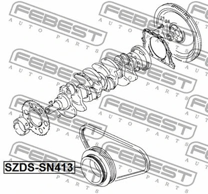 Suzuki Jimny Swift Grand Vitara Crankshaft Pulley FEBEST SZDS-SN413 12610-80A01