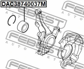 Febest 2017 Hyundai Accent Front Wheel Bearing DAC38740037M