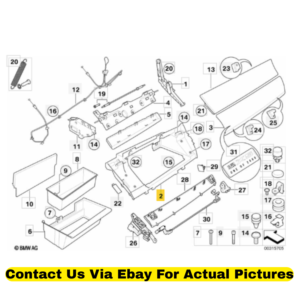 2012 BMW X6 Glovebox Frame Used OEM 51169211029