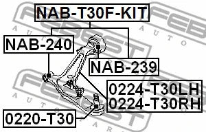 FEBEST 2002-2007 Nissan X-Trail Front Arm Bushing Kit (Hydro) NAB-T30F-KIT