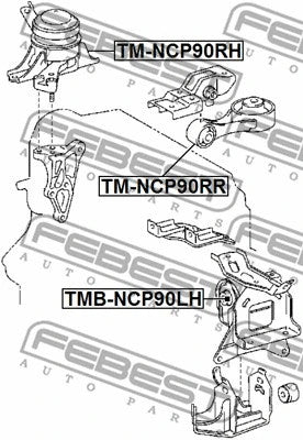 FEBEST 2006-2009 Toyota Yaris Rear Engine Mount TM-NCP90RR