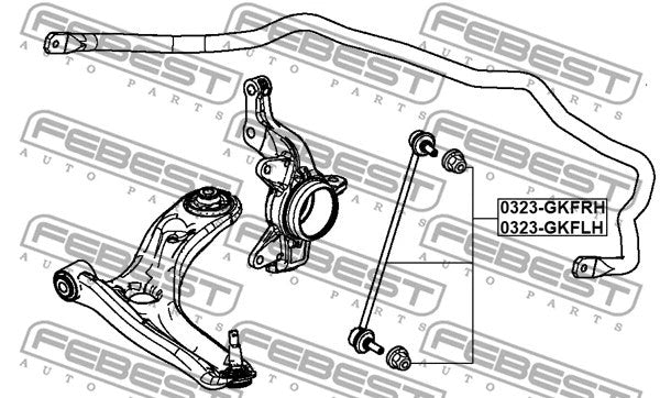 FEBEST 2010-2014 Honda City Front Right Stabilizer Link 0323-GKFRH