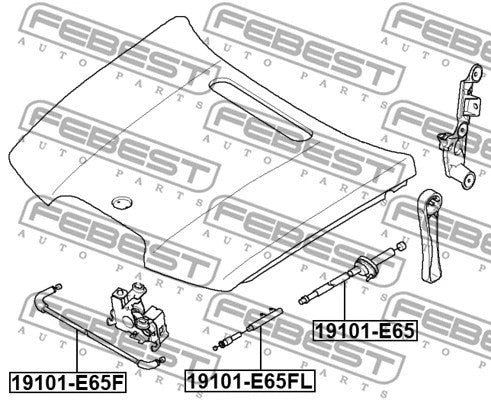 FEBEST 2002-2005 BMW 745i Cable Assembly Hood Lock Control 19101-E65