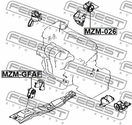 FEBEST 2000-2005 Mazda MPV Rear Engine Mount MZM-026