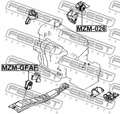 FEBEST 2000-2005 Mazda MPV Rear Engine Mount MZM-026