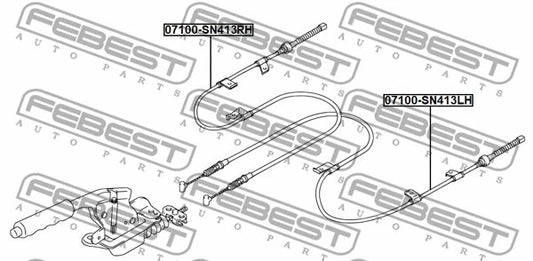 Febest Parking Brake Cable Left 07100-SN413LH