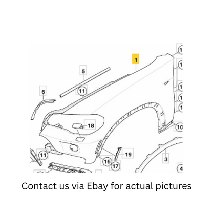 2009 BMW X5 Front Right Side Panel Primed Used OEM 51657178400