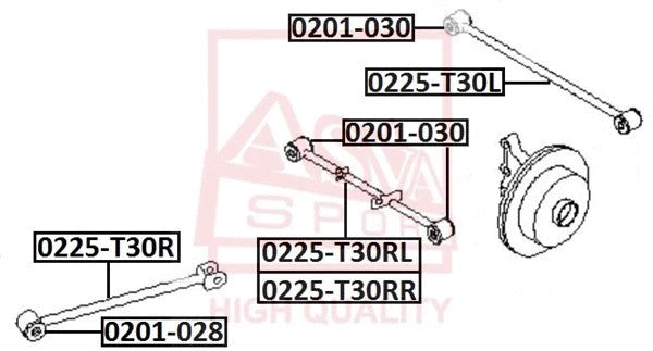 Febest 2002-2007 Nissan X-Trail Rear Transverse Link 0225-T30L