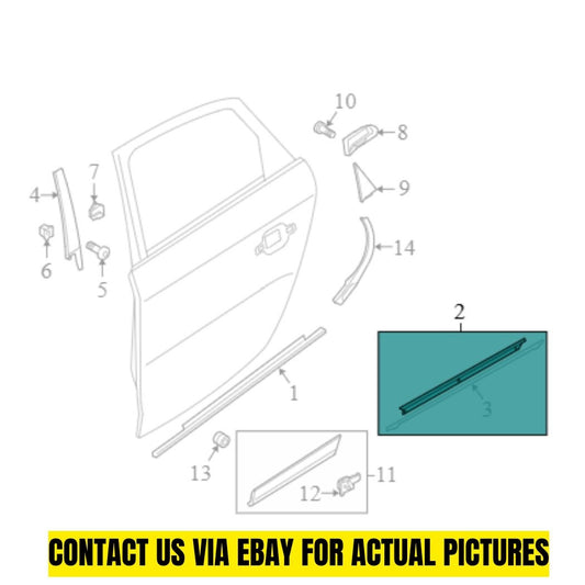 Audi 2011 Q5 Door Window Belt Weatherstrip 8R0853764F2ZZ