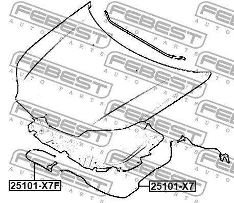 FEBEST 2006-2009 Peugeot 407 Bonnet Cable 25101-X7F