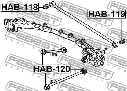 FEBEST Honda REAR TRANSVERSE ROD BUSHING - HAB-118