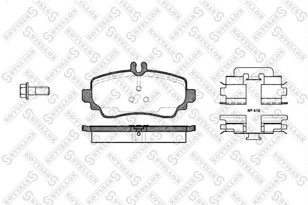 STELLOX MERCEDES-BENZ Brake pad set - 0168400720