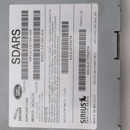 2014-2017 Land Rover Range Rover Sport Sirius Satellite Radio DPLA14C740AA