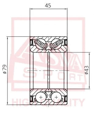 FEBEST NISSAN Rear Wheel Bearing DAC43790045