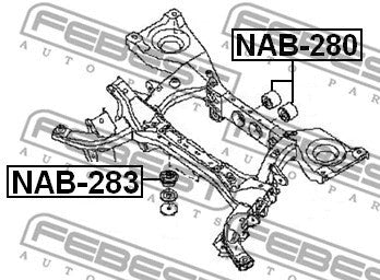 Nissan Frontier Pathfinder Rear Differential Bushing FEBEST NAB-283 55476-EB30A
