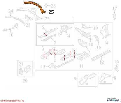 2014 Audi A6 A-pillar Reinforcement Cover OEM 4G0806393A
