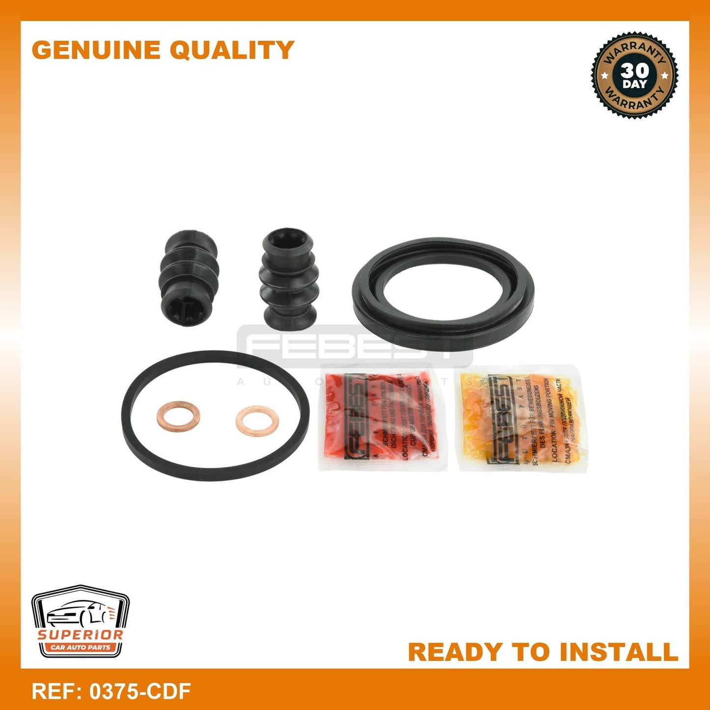 FEBEST 1990-1993 Honda Accord Front Brake Caliper Repair Kit 0375-CDF