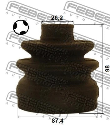 FEBEST 2009-2012 Hyundai Santa Fe Boot Inner CV Joint Kit 1215-CM10T