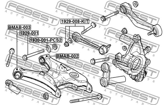 Febest Repair Kit Camber Adjusting Eccentric Bolt 1929-008-KIT