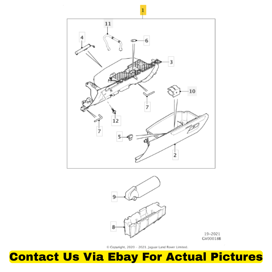 2018 Jaguar F-Pace Glovebox Assembly Used OEM T4A13812PVJ