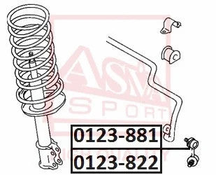 Febest 1987-1992 Toyota Corolla Front Left Stabilizer Link 0123-881