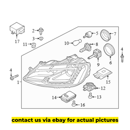 2014 Volkswagen Jetta Front Right Headlight Used OEM 5C7941005