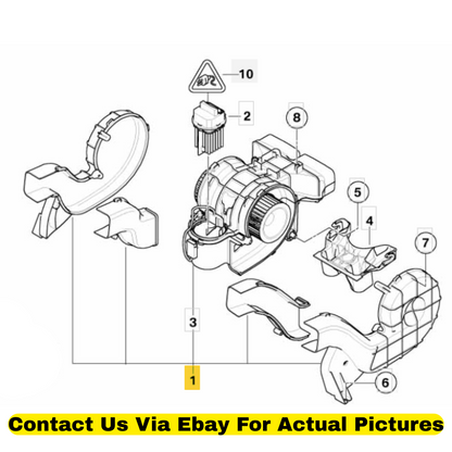2012 BMW X6 HVAC Blower Motor With Housing Used OEM 64119139196