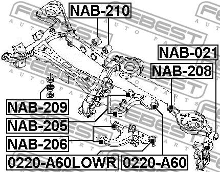 FEBEST 2004-2010 INFINITI QX56 Rear Upper Control Arm Bushing NAB-205