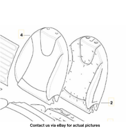 2012 Mini Cooper Left Seat Back Foam + Leather Cover OEM 52102751239/52107271769