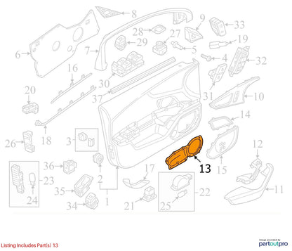 2012–2015 Audi A6 Right Bass Speaker Cover Used OEM 4G0837104A