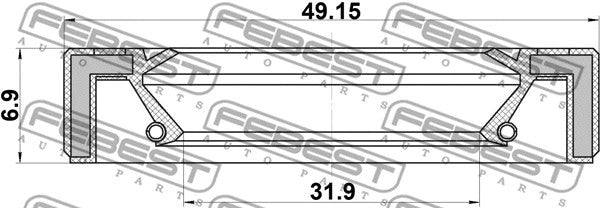 FEBEST 2013 Hyundai Santa Fe XL Shaft Seal Transfer Case 95GAY-34490707X