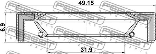 FEBEST 2013 Hyundai Santa Fe XL Shaft Seal Transfer Case 95GAY-34490707X