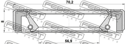 FEBEST 2003-2009 Lexus RX300 Oil Seal Axle Case 60X70X8 95GBY-60700808L