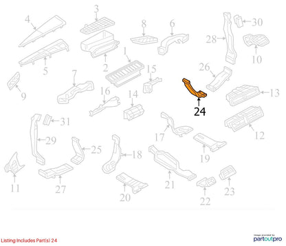 2012–2015 Audi A6 Right Rear Air Guide Channel Used OEM 4G0819348A