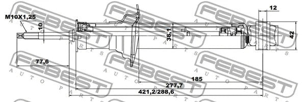 FEBEST 2001 Nissan Almera Rear Shock Absorber 02658720R