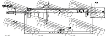FEBEST 2001 Nissan Almera Rear Shock Absorber 02658720R